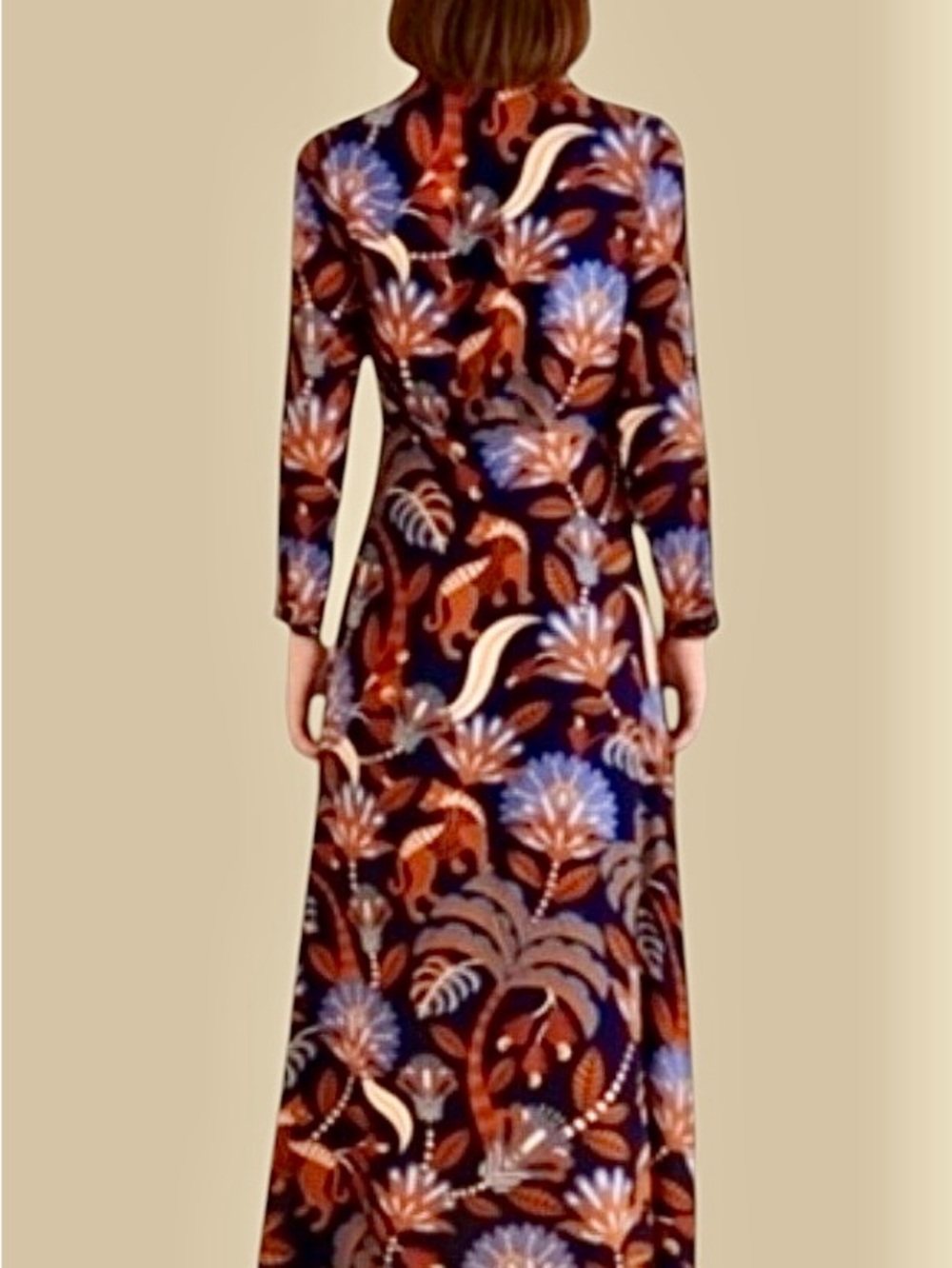FARM Rio Blue Nature Beauty Maxi Dress Size Large - Picture 2 of 9